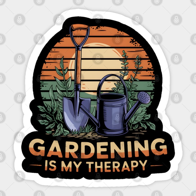 Gardening is My Therapy Sticker by MakerMind8.2